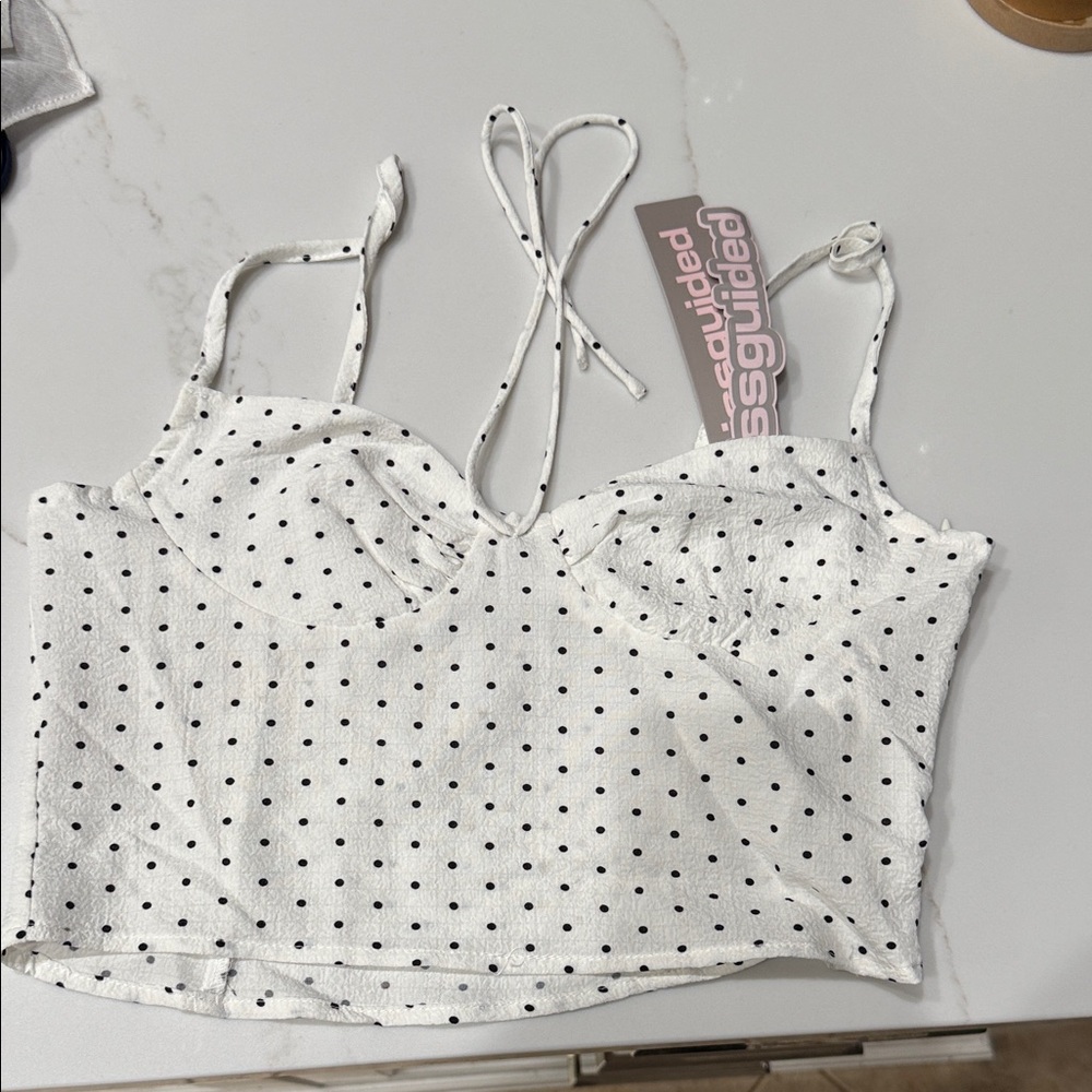Missguided+ White and Black Polka Dot Camisole